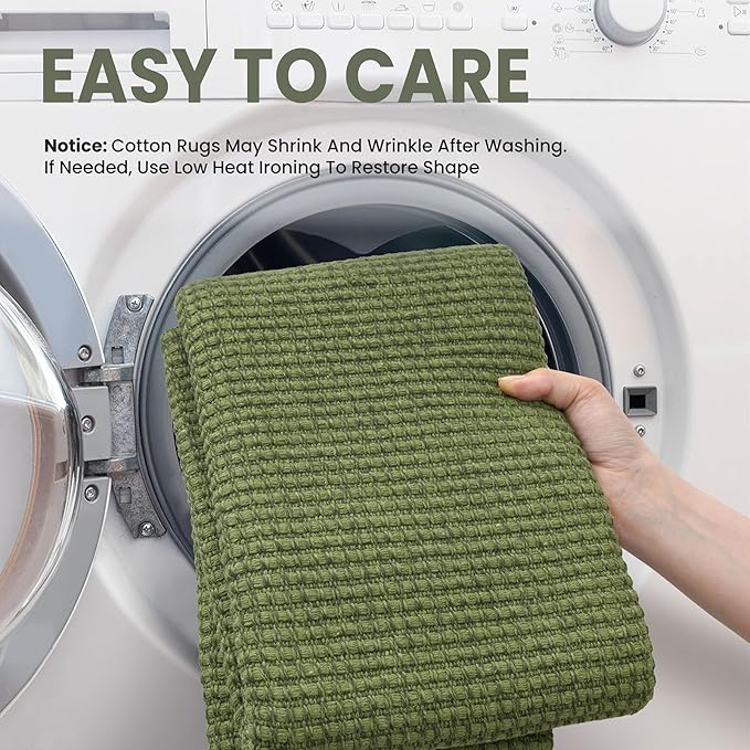 EARTHALL Runner Rug 3x20 Ft Washable Runners for Hallways Extra Long Woven Non Slip Entryway Runner Braided Kitchen Runner Indoor Outdoor Carpet Runners for Hotels, Officel, Stair, Green