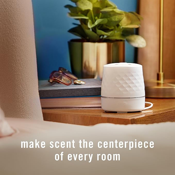 Febreze Plug Scent Booster in White, Continuous Scent Device Oil Diffuser, Compatible with Febreze Air Freshener Plug in Refills, Giftable for Holidays