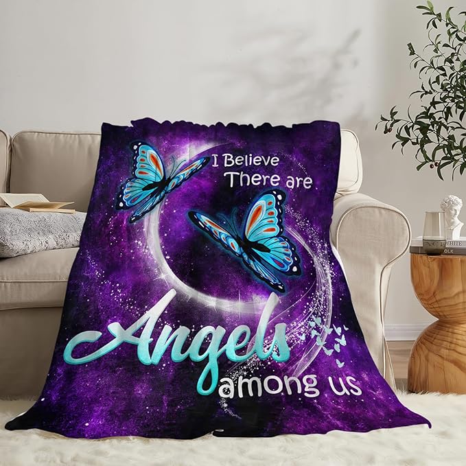 Tijuboni Butterfly Throw Blanket Blue Butterfly Gifts for Girls Boys Women Men Kids Adults Soft Flannel Fleece Blanket for Couch Sofa Bed Home Decor 40"x50"