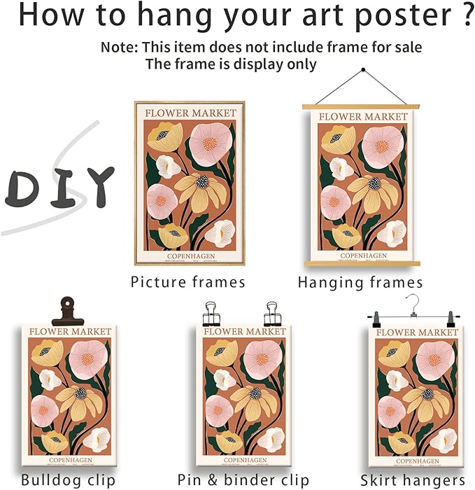 Zzuyi Flower Market Poster,Anthropologie art,Botanical Flower wall art for Living Room Bedroom Decoration-12 x18