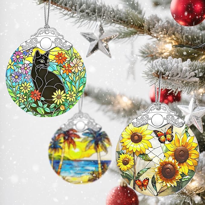 Christmas Ornaments – Black Cat Ornaments for Christmas Tree, Xmas Decorations, Holiday Decor, Gift Ideas, Housewarming, Holiday & Xmas Gifts for Cat Lovers