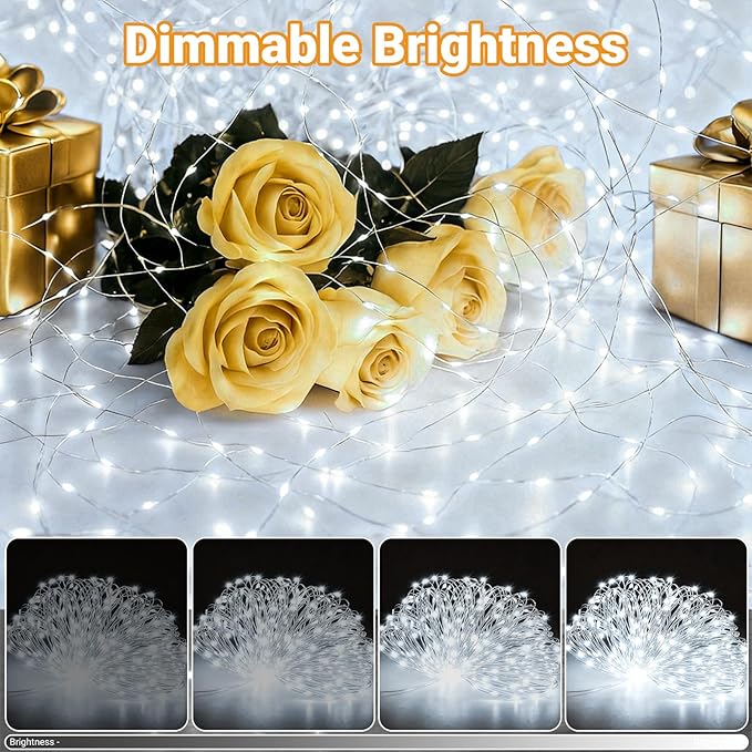 litogo 4 Pack Fairy Lights Battery Operated with Timer, 33FT 100LED Twinkle String Lights USB-C Powered 8 Modes Dimmable for Indoor Bedroom Centerpiece Wedding Classroom Dorm Christmas Decorations