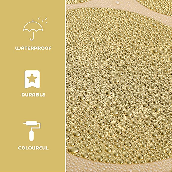 Zonon 264 Pcs Polka Dot Wall Decals for Classroom Decor Kids Circle Wall Sticker Vinyl Peel and Stick Colorful Removable for Nursery Bedroom Playroom Living Room(Gold)
