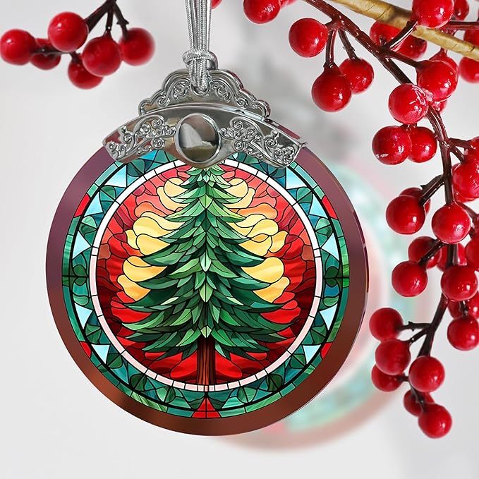 Christmas Tree Hanging Ornament - Tree Decorations & Suncatcher - Themed Gifts