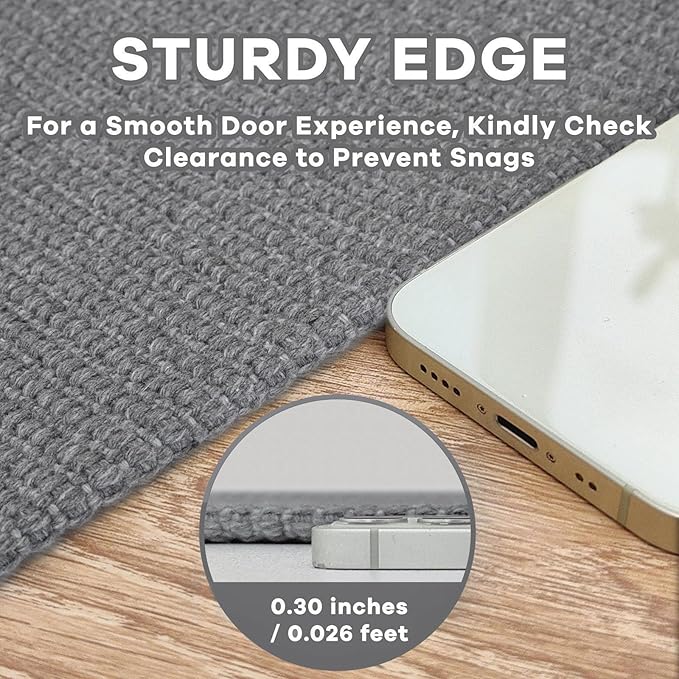 EARTHALL Washable Runner Rug 2x6 Ft Non Slip Runners for Hallways Cotton Rubber Backed Kitchen Runner Braided Indoor Floor Carpet Runners for Entryway, Hallway, Kitchen, Bedroom, Charcoal Gray