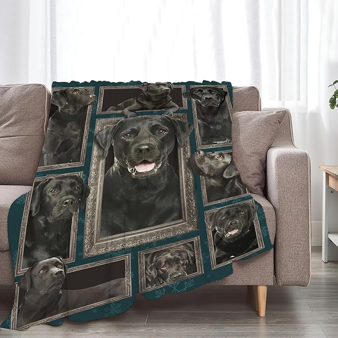 Tijuboni Labrador Retriever Throw Blanket Dog Gifts for Girls Boys Women Men Kids Adults Soft Flannel Fleece Blanket for Couch Sofa Bed Home Decor 60"x80"