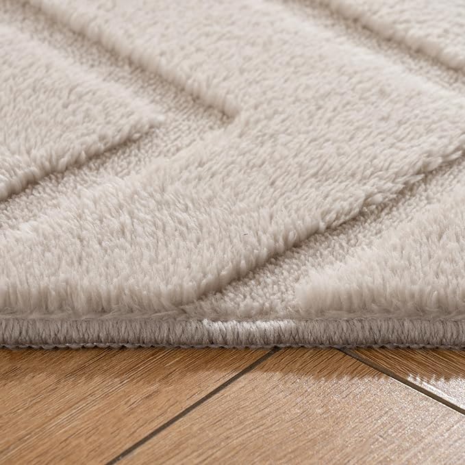 Area Rug 5X8,Washable Area Rugs with Non-Slip TPR Backing Design,FluffyFeeling,High Traffic,Durable,Easy Clean Area Rug for Entryway,Kitchen,Bathroom,Bedroom,Living Room,Grey