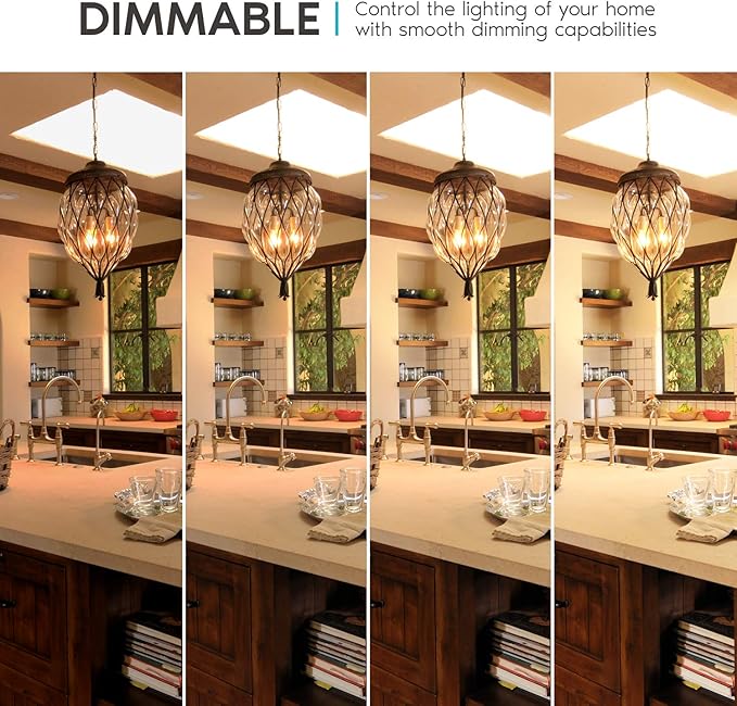 LUXRITE 4W Vintage Candelabra LED Bulbs Dimmable, 400 Lumens, 2700K Warm White, LED Chandelier Light Bulbs 40W Equivalent, Clear Glass, Filament Candle Bulb, UL Listed, E12 Base (16 Pack)
