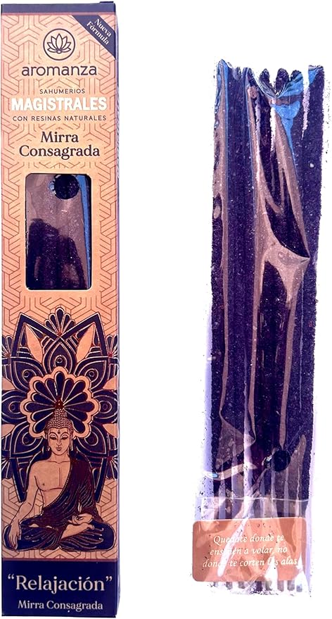 Masterful Incense Sticks 8 u CONSECRATED Myrrh – The Sacred Essence of Relaxation, Healing & Spiritual Purification. Aromanza