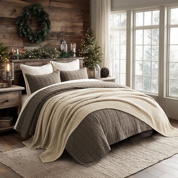 EVERGRACEHOME Chunky Chenille Knit Throw Blanket for Couch, Soft Luxurious Oversized Queen Moss Stitch Blanket for Bed, Large Cozy Farmhouse Knitted Throw for Sofa, Sand Dune, 90" x 90"