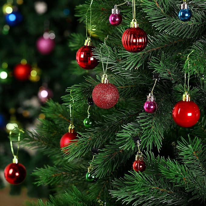 36 Pieces Christmas Ball Ornaments Shatterproof Christmas Decorations Tree Balls for Tree Ornaments Holiday Wedding Party Decoration Hooks 1.57 Inch (Red)