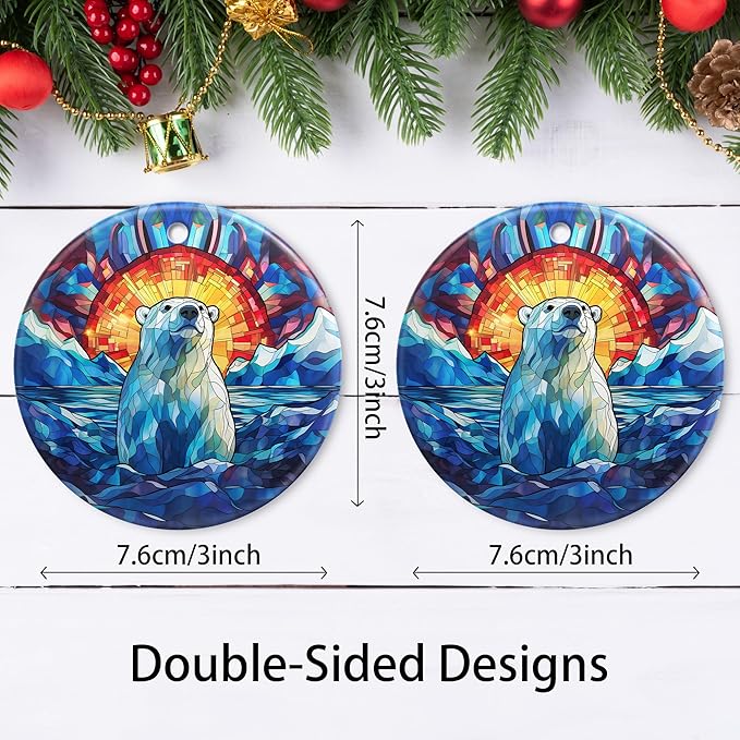 Polar Bear Christmas Ornaments 2025 Polar Bear Ornament Holidays Ornaments Christmas Tree Ornaments Hanging Accessories Navidad decoracion Keepsake Xmas Gifts for Home Indoor Outdoor Decor
