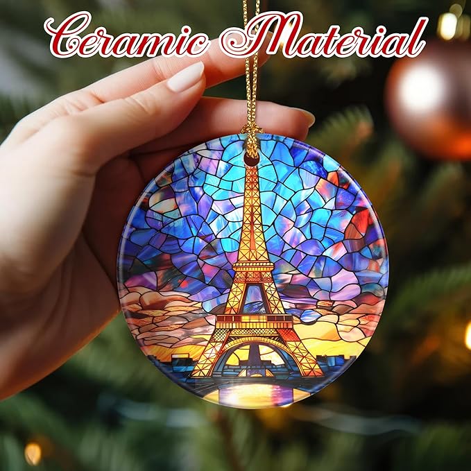 Christmas Ornaments, Eiffel Tower Ornament, Christmas Tree Ornaments, Xmas Decorations, Holiday Decorations, Eiffel Tower Lover Gifts, Holiday Party Gifts, and Xmas Gift Ideas