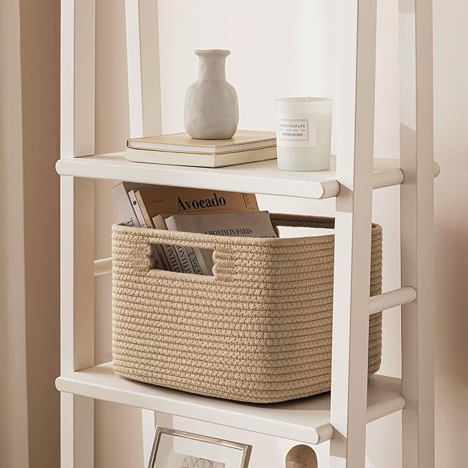 UBBCARE Storage Cubes 4 Pack, 11x 11x 7.8 Cube Storage Bin with Handles, Cotton Rope Baskets for Organizing, Woven Baskets for Shelf, Baby Nursery, Toy Storage, Closet, Classroom, Brown