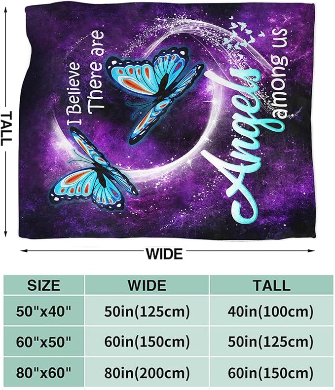 Tijuboni Butterfly Throw Blanket Blue Butterfly Gifts for Girls Boys Women Men Kids Adults Soft Flannel Fleece Blanket for Couch Sofa Bed Home Decor 40"x50"