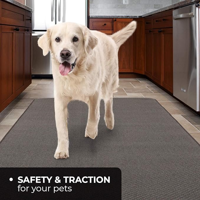 House, Home and More Skid-Resistant Carpet Runner - Gray - 18 Feet X 27 Inches