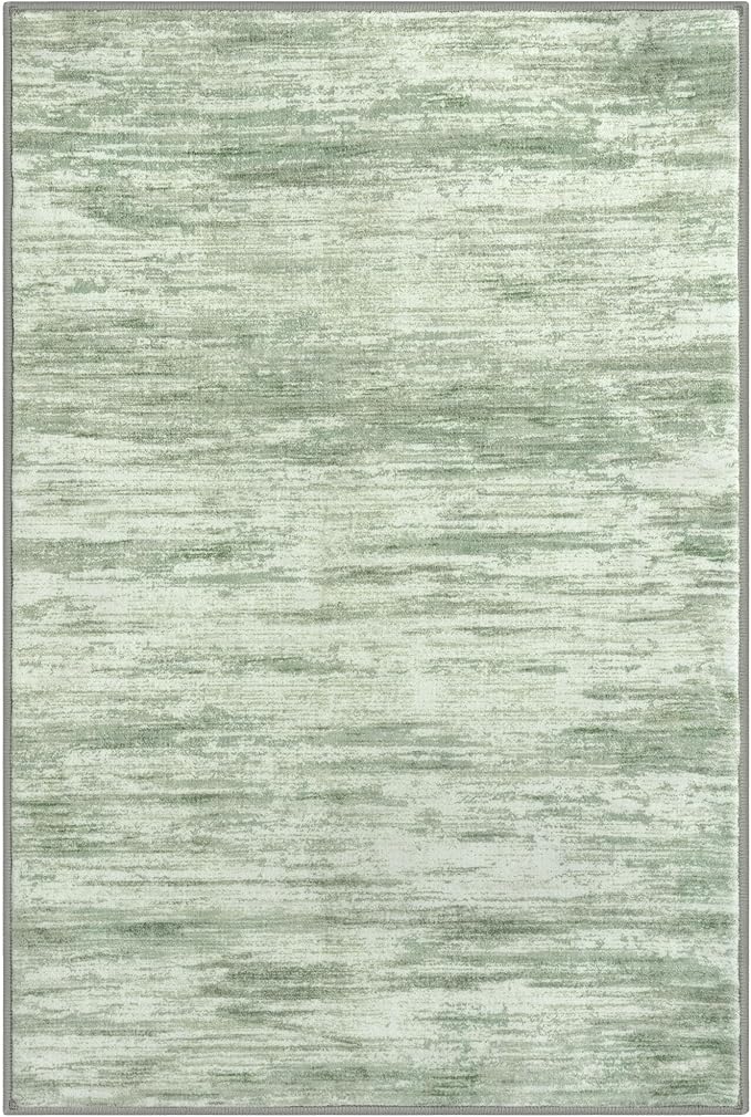 2x3 Modern Abstract Rug for Entryway, Lime Green Super Soft Small Area Rug, Washable Non-Slip Kitchen Rugs, Low-Pile Mat for Bedside, Indoor Door Mat