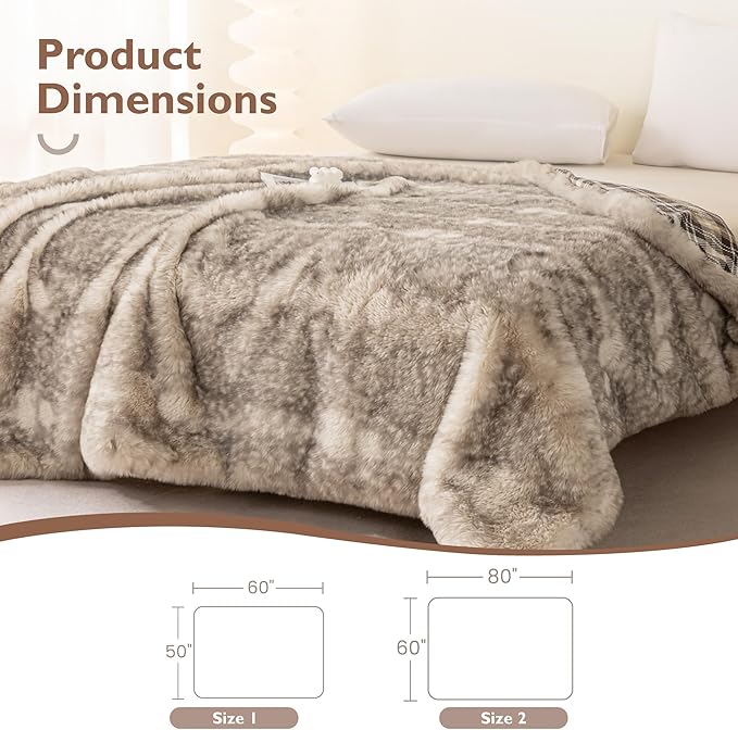 ALPHA HOME Blanket Soft Throw Blanket, Lightweight Fluffy Throw Blanket Twin Size, Luxury Home Decor Throw Blankets for Couch, Sofa, Bed, Wheat