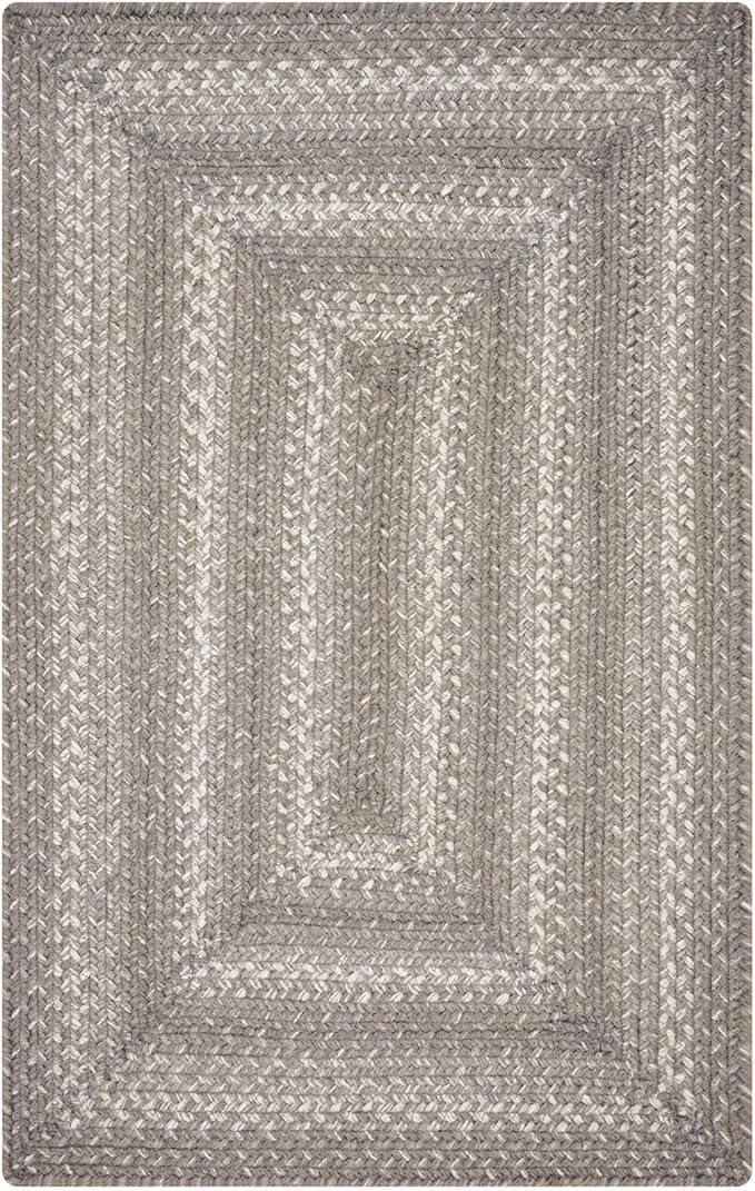 Homespice Grey Cloud Jute Braided Rugs 27x45 - Jute Country Kitchen Rugs for Farmhouse Decor