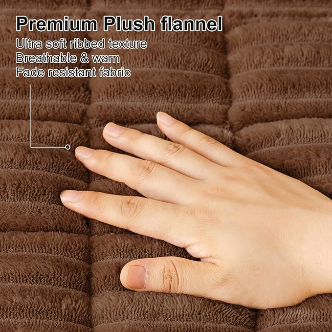 Smiry Couch Cover for Dogs Washable, Non Slip Fuzzy Pet Couch Covers for 3 Cushion Sofa Pet Friendly, Thick Soft Sofa Slipcovers Cushion Protector (Brown, 27.6" x 82.7")