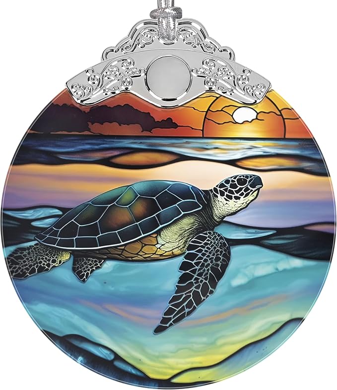 Sea Turtle Ornament, Christmas Ornaments, Christmas Decorations for Tree, Stained Glass Ornament, Heirloom Keepsake, Gift Exchange, Gift Ideas, Bauble Present