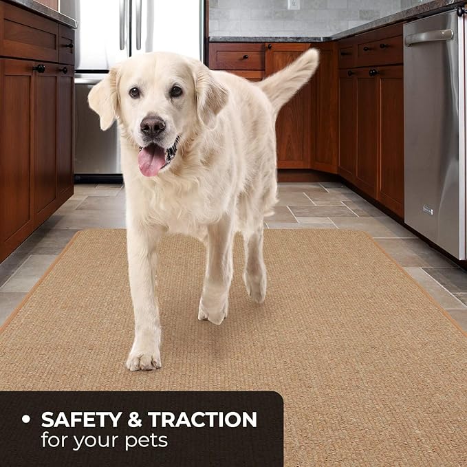 House, Home and More Skid-Resistant Carpet Runner - Pebble Beige - 20 Feet X 36 Inches