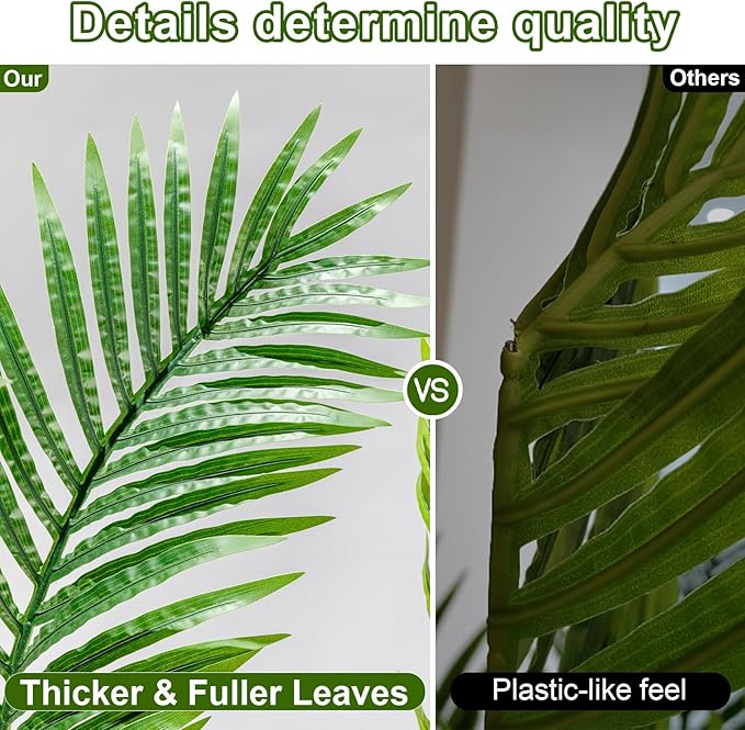 Big Faux Tropical Trees Tall Artificial Palm Tree Indoor Outdoor Realistic Floor Plants Large Fake Plant for Home Living Room Office Decor Porch Outside Patio arboles para Modern Farmhouse decoracion