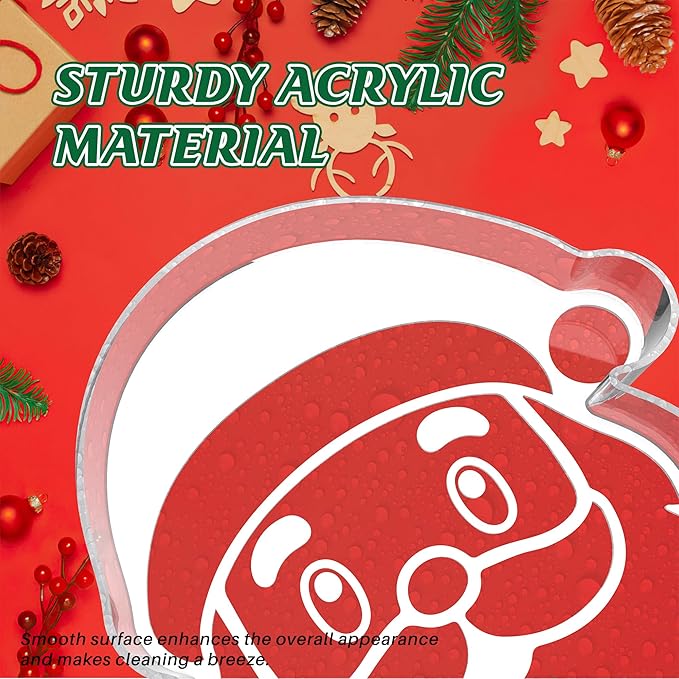 11" Christmas Elk Charcuterie Boards, Acrylic Reusable Serving Tray for Dessert Appetizer Display, Cute Reindeer Decorative Snack Platter for Xmas Party Table Decoration