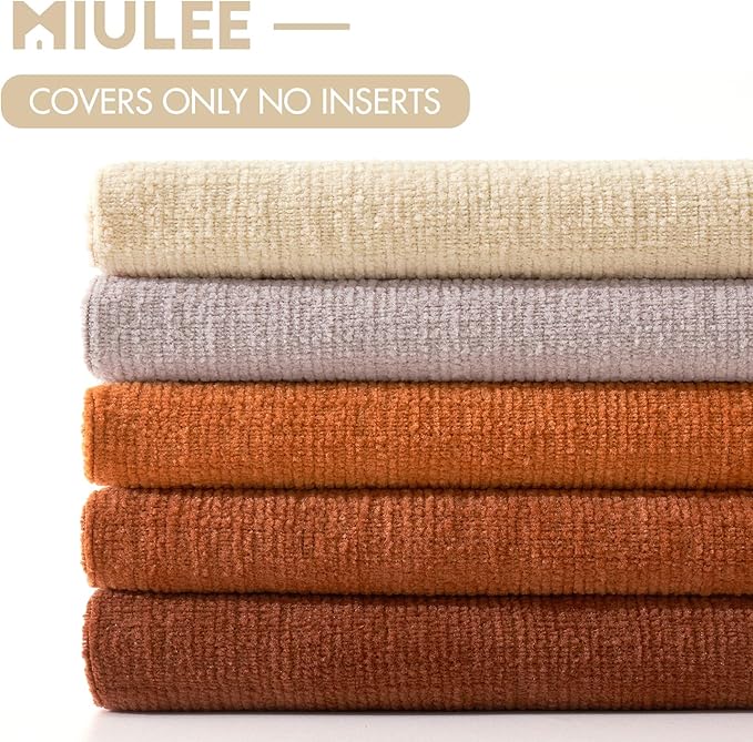 MIULEE Light Grey Couch Pillow Covers 20x20 Inch, Set of 2 Soft Chenille Decorative Square Throw Pillow Covers Farmhouse for Sofa Living Room Bed