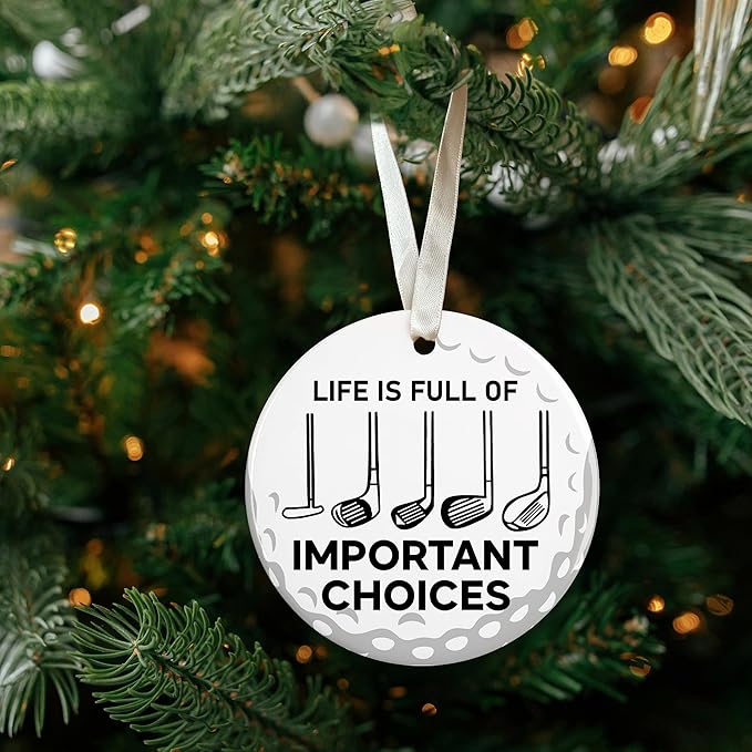 Golf Ornament - Golf Christmas Ornaments, Golfer Ornaments for Christmas Tree - Ceramic Golfing Ornament 2025 for Golfers