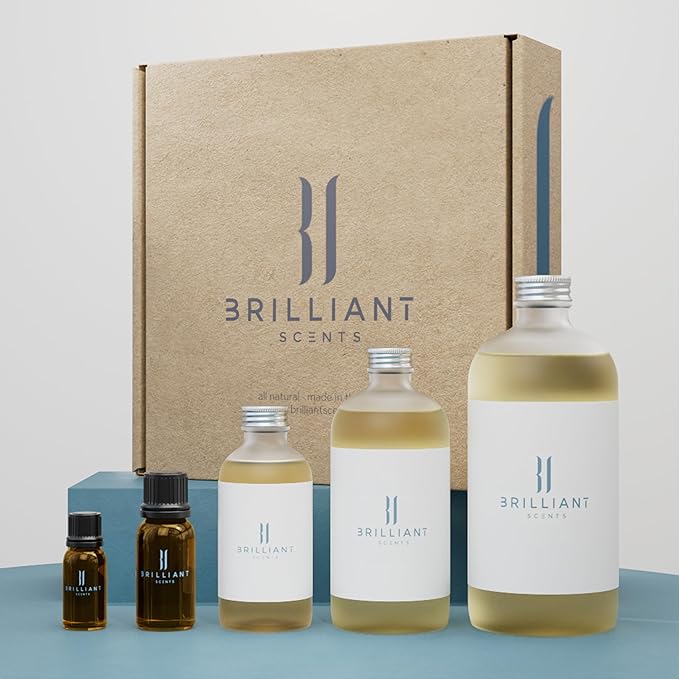 Brilliant Scents Nomadic Water Fragrance Oil 200ml - Premium Diffuser Oil for Home, Office, Hotels - Long Lasting, Plant-Based, Meets IFRA Standards, USA-Made - Lemon, Incense, Sandalwood