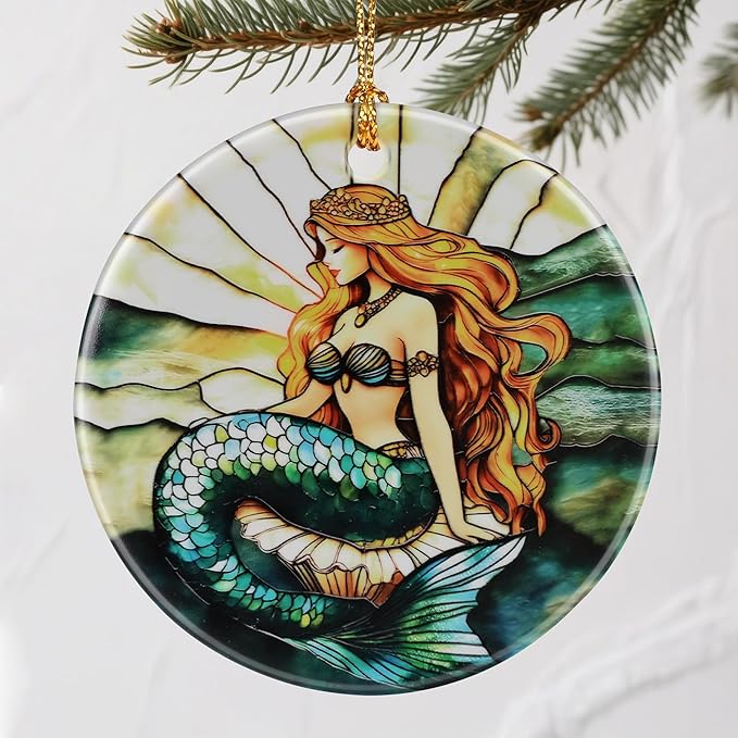 Enchanting Mermaid Christmas Ornaments: Christmas Tree Ornaments & Holiday Decor – Perfect Holiday Presents & Gift Ideas for Friends, Coworker, Family, Mermaid Lover, and Ocean Lover