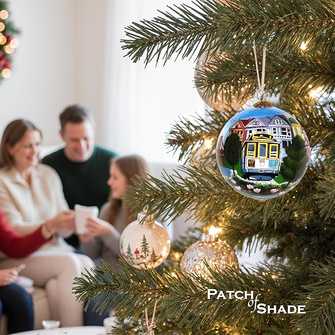 Best Sights of San Francisco Ornament - Hand Painted Glass Christmas Ornament with Gift Box