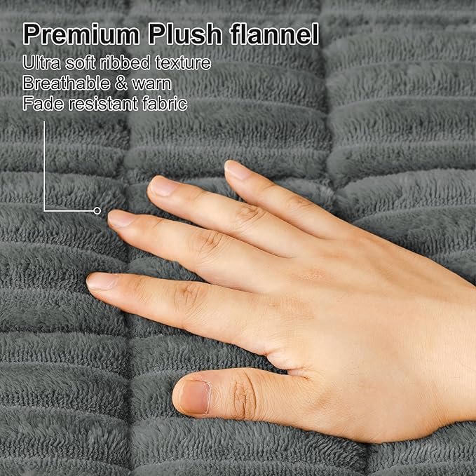 Smiry Couch Cover for Dogs Washable, Non Slip Fuzzy Pet Couch Covers for 3 Cushion Sofa Pet Friendly, Thick Soft Sofa Slipcovers Cushion Protector (Dark Grey, 27.6" x 82.7")