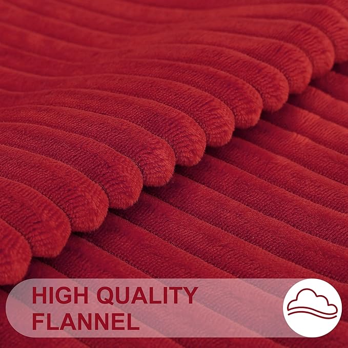 Simmore Decorative Christmas Throw Pillow Covers 18x18 Set of 2, Soft Natural Plush Flannel Double-Sided Fluffy Couch Pillow Covers for Sofa Living Room, Red