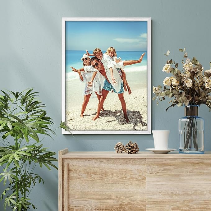 wall26 Custom Framed Poster Wall Art for Living Room, Bedroom Canvas Prints for Home Decoration Ready to Hang - 8"x10" White