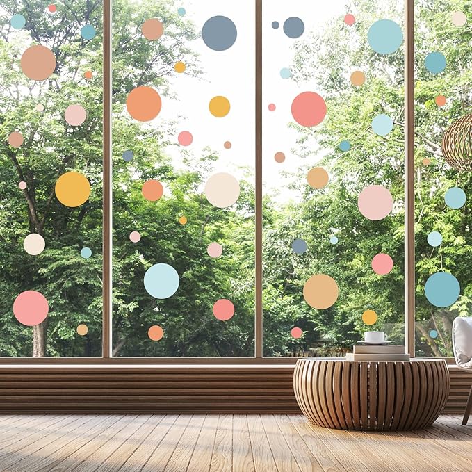 Zonon 264 Pcs Polka Dot Wall Decals for Classroom Decor Kids Circle Wall Sticker Vinyl Peel and Stick Colorful Removable for Nursery Bedroom Playroom Living Room(Bright Colors)