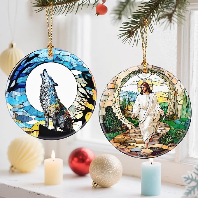 Wolf Christmas Decorations for Tree, Christmas Ornaments, Keepsake Ornaments, Holiday Decor, Xmas Gifts, Gifts for Wolf Lovers, Animal Lovers
