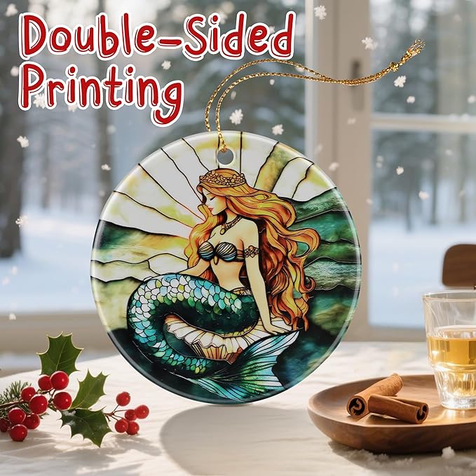 Enchanting Mermaid Christmas Ornaments: Christmas Tree Ornaments & Holiday Decor – Perfect Holiday Presents & Gift Ideas for Friends, Coworker, Family, Mermaid Lover, and Ocean Lover