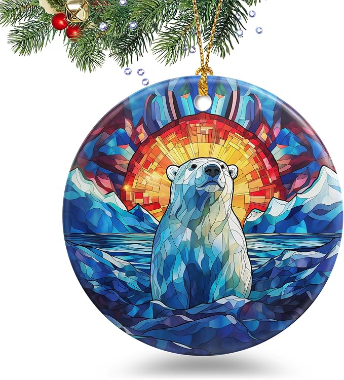 Polar Bear Christmas Ornaments 2025 Polar Bear Ornament Holidays Ornaments Christmas Tree Ornaments Hanging Accessories Navidad decoracion Keepsake Xmas Gifts for Home Indoor Outdoor Decor