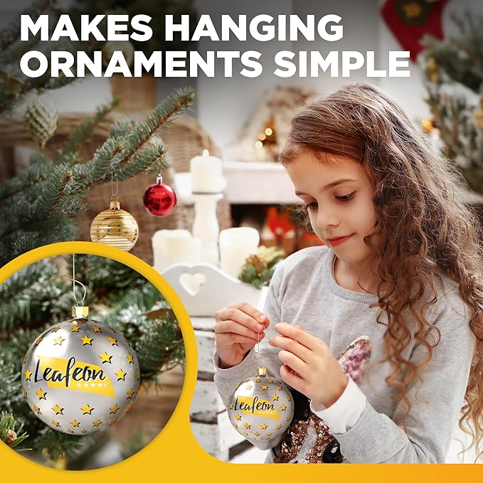 Leafeon 150 Pack Christmas Ornament Hooks – Great Xmas Ornament Hangers for Christmas Tree Decoration (Silver)