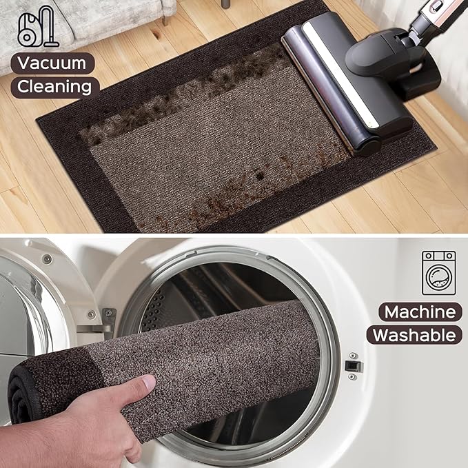 Machine Washable Kitchen Rug 32" x 72", Non Slip Indoor Door Rug, Absorbent Entrance Runner Rug for Bedroom, Hallway, Bathroom, Floor (Roll Packing)