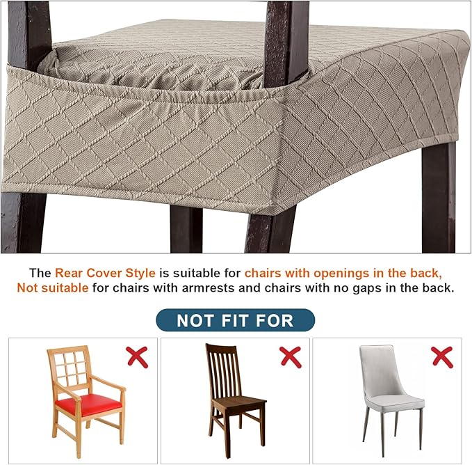 Genina Waterproof Seat Covers for Chairs Seat Covers for Dining Room Chair Slipcovers Kitchen Chair Covers Dining Chair Covers