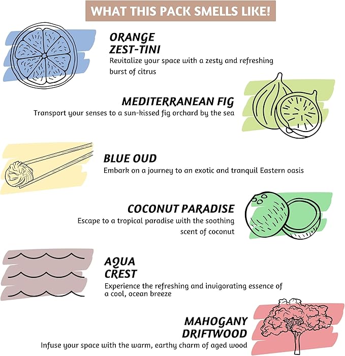 Folkulture Incense Sticks | Set of 6 Insenses (120 Sticks) with 45 Mins Burn Time | Orange Zest, Blue Oud, Aqua Crest, Coconut Paradise | Organic Mediterranean Fig Inscents, Non-Toxic Inscents-Sticks