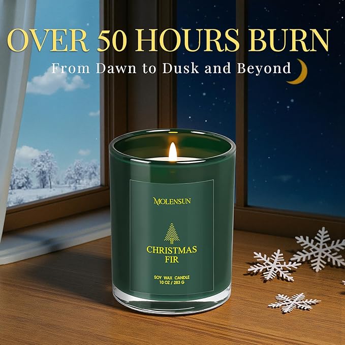 Christmas Candles Gift Set, 3 Pack Total 30oz Soy Scented Candles – Christmas Fir, Gingerbread & Apple Cider – Luxury Gift Box, Holiday & Birthday Gifts for Women & Men, Non-Toxic Clean Burn