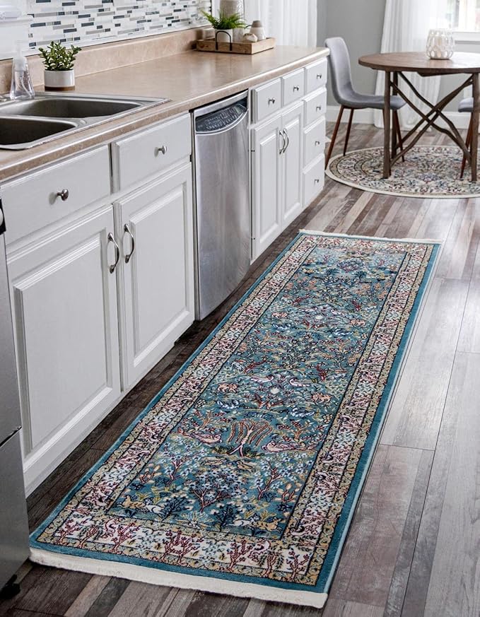 Unique Loom Narenj Collection Area Rug - Bristol (2' 7" x 7' 1" Runner, Blue/ Beige)