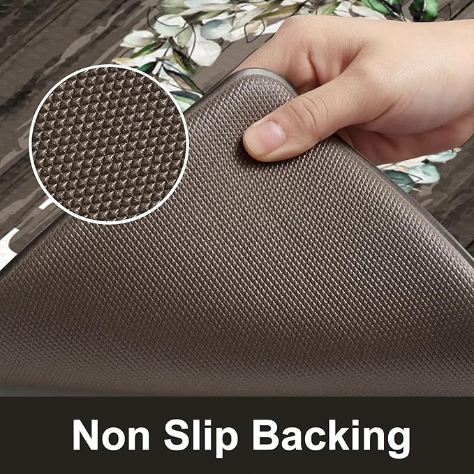 KIMODE Kitchen Mats,Anti Fatigue Kitchen Rugs Sets of 2, Non Slip Waterproof Kitchen Floor Mats, Ergonomic Cushioned Comfort Standing Mat for Home,Laundry, Office,Sink,Desk