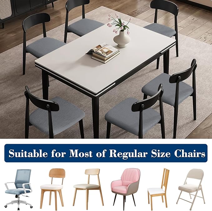 Dining Chair Seat Covers, Washable Dining Room Chair Seat Covers Set of 4, Removable Kitchen Seat Covers Chair Covers for Dining Chairs