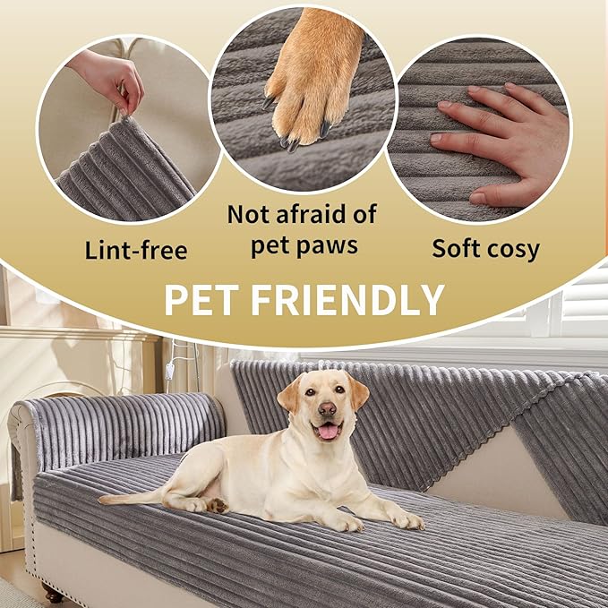 HAOMAIJIA Non-Slip Couch Armrest Covers for Sofa,Fuzzy Couch Arm Covers Set of 2,Washable Thick Soft Recliner Chair Arm Cover Protectors