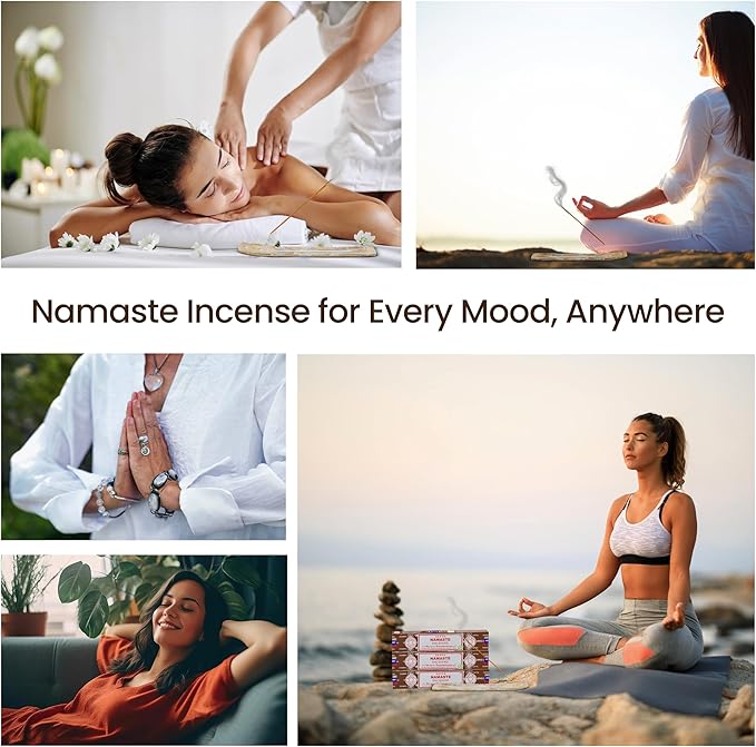 Satya Namaste Incense Sticks, Satya Bng (Bangalore) Insenses 15gmx3 Pack with Raajsee Incense Holder Bundle, Satya Nagchampa Natural Incense